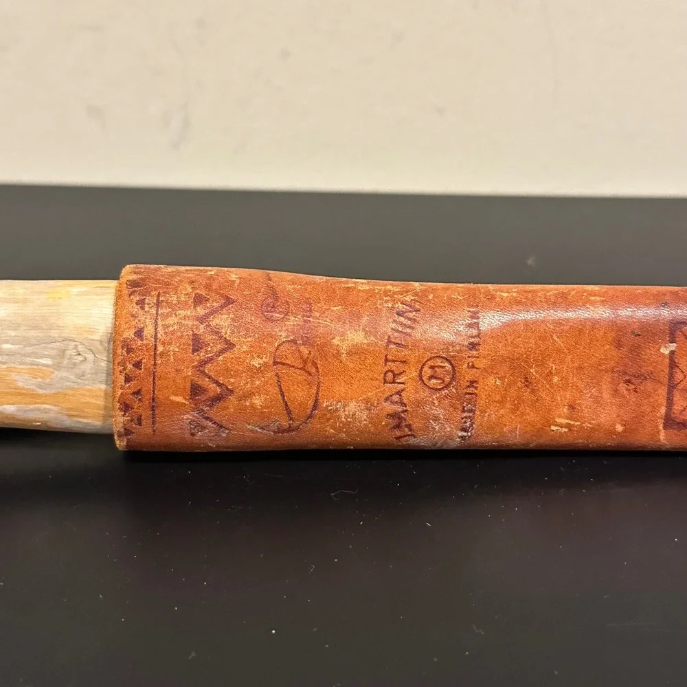 Vintage J Marttiini Finland Fillet Knife Stainless Steel Birch Leather Sheath